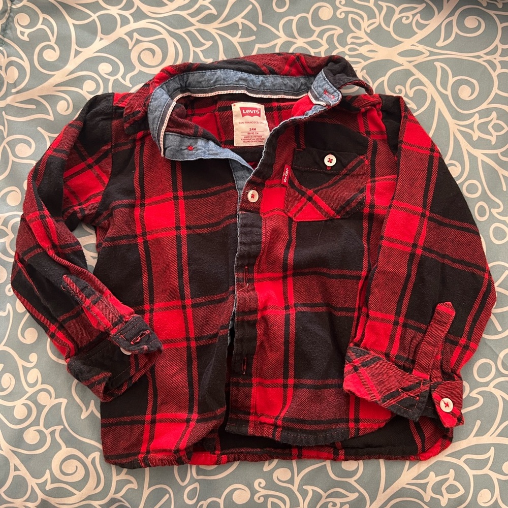 Toddler Levi’s red and black flannel size 24 month